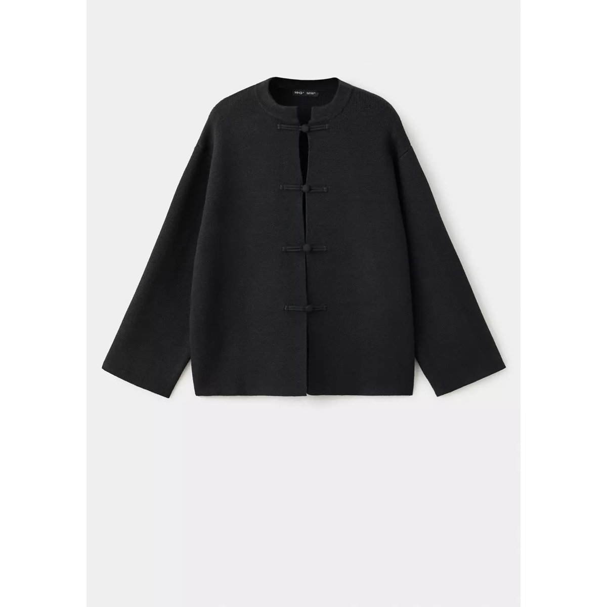 Veste droite à brandebourgs noir, MANGO