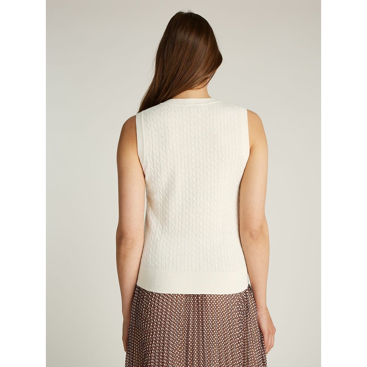 Pull sans manches beige, TOMMY HILFIGER