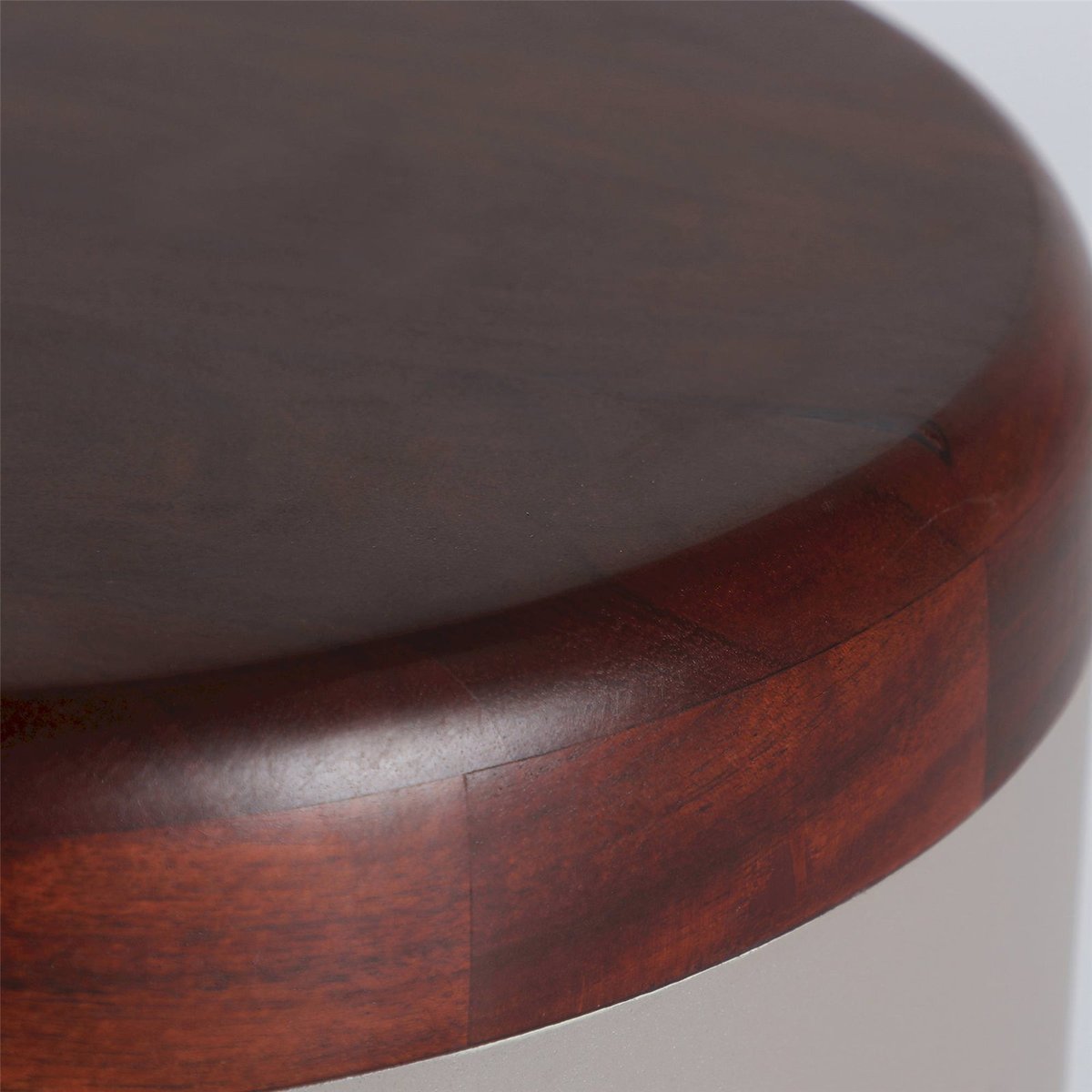 Table d'appoint ronde métal et acacia VACIO gris mat et brun acacia, RECOLLECTION