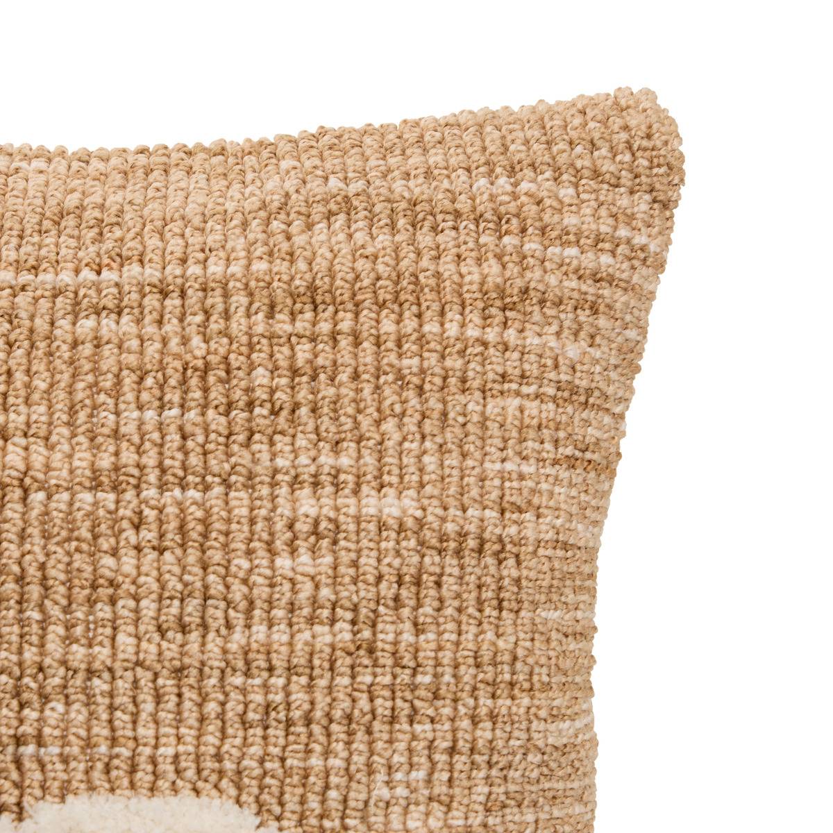 Coussin carré LOOMIA beige lin, ATMOSPHERA