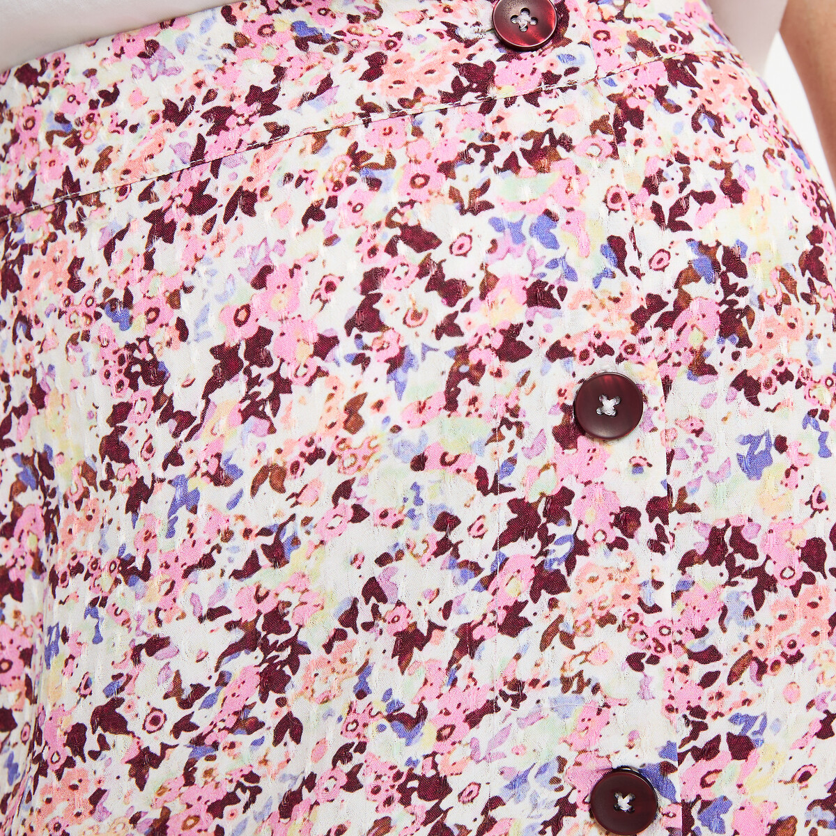 Jupe longue boutonnée imprimé floral imprimé fleurs multicolore, LA REDOUTE COLLECTIONS