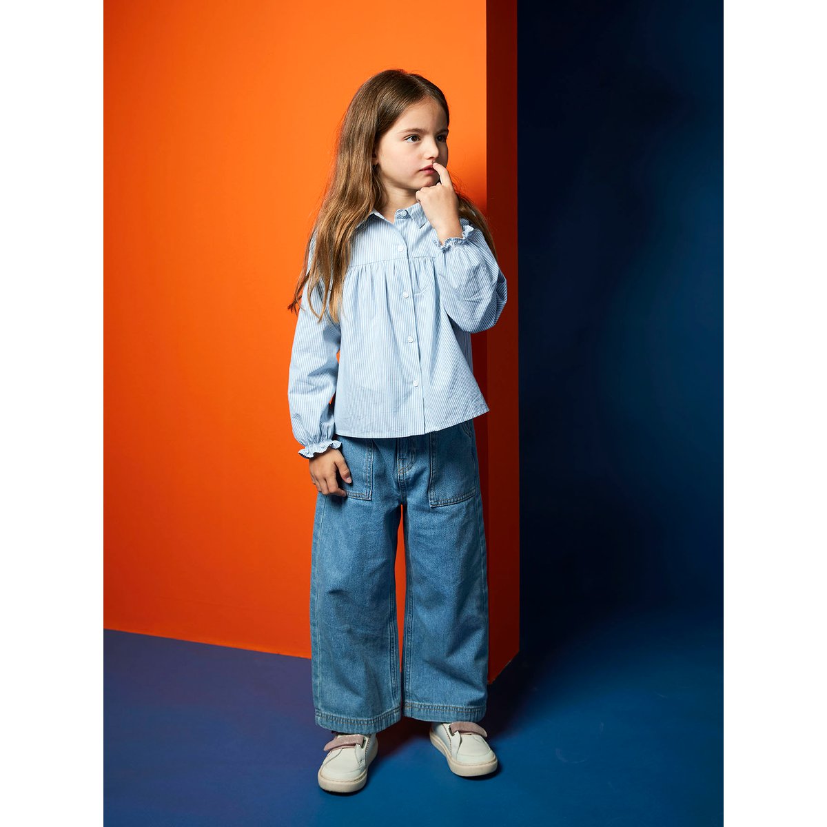 Chemise imprimée bleu ciel, VERTBAUDET