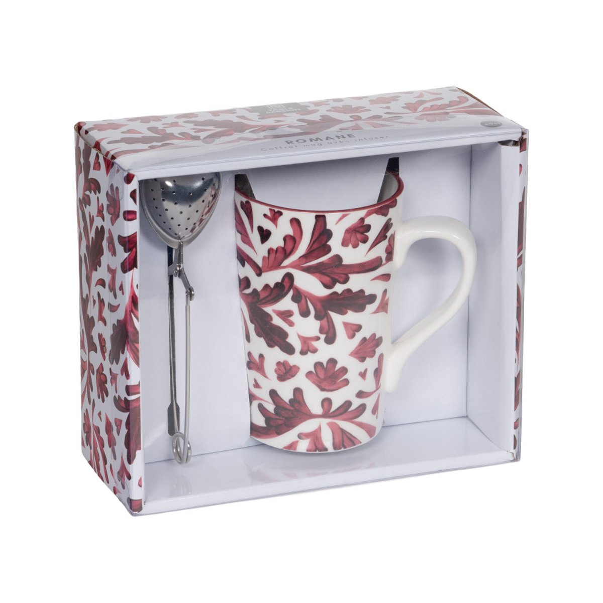 Coffret thé avec infuseur 40cl - ROMANE rouge, TABLE PASSION