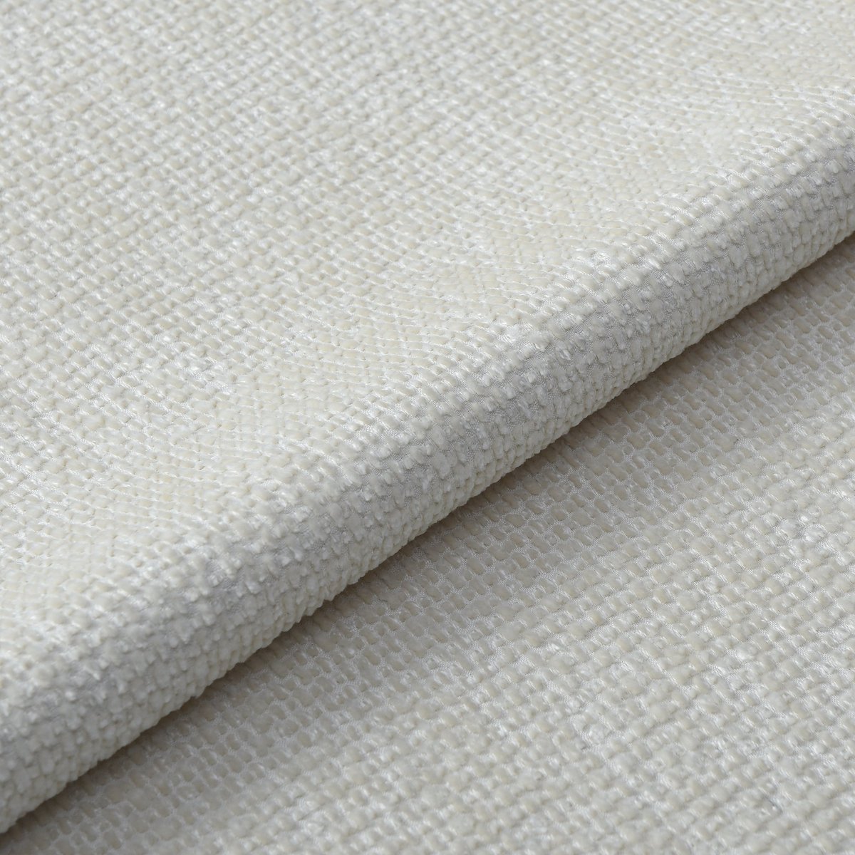 Pouf en velours chenillé BARI crème, SIA HOME