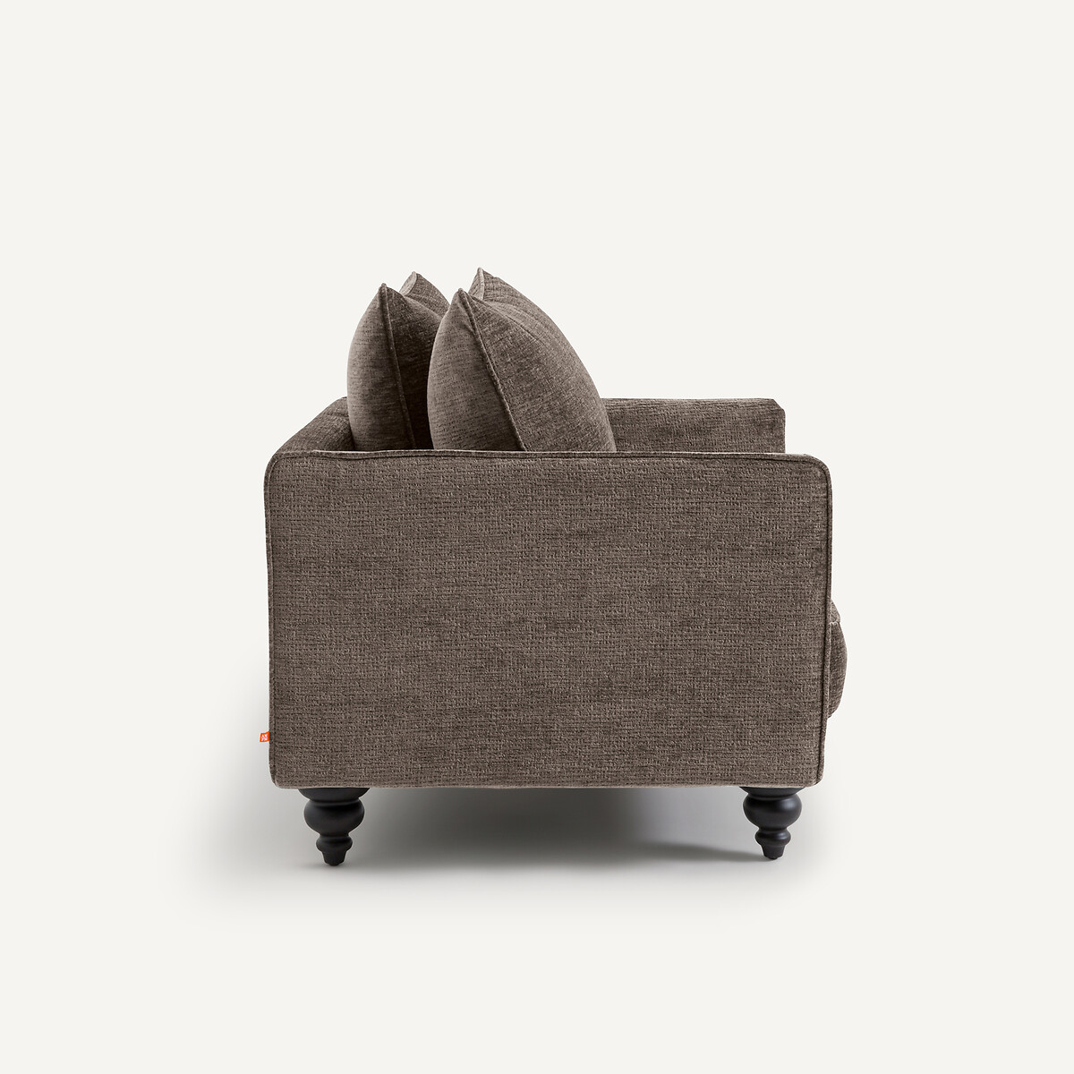 Fauteuil en velours texturé, LAZARE ebène, AM.PM