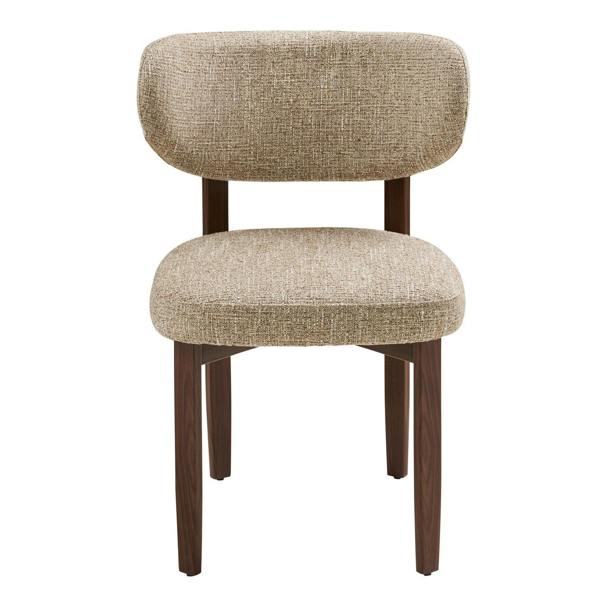 Chaise en tissu polyester chiné (lot de 2) MONTREUX brun clair, PIER IMPORT