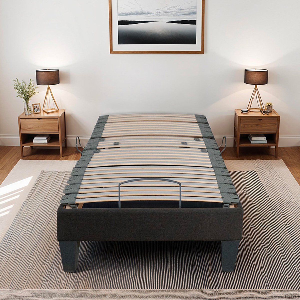 Sommier électrique Amiral 90x200 cm Lattes gris, BELLECOUR