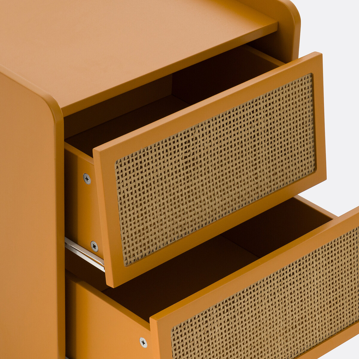 Chevet 2 tiroirs en cannage, Kaya ocre, LA REDOUTE INTERIEURS