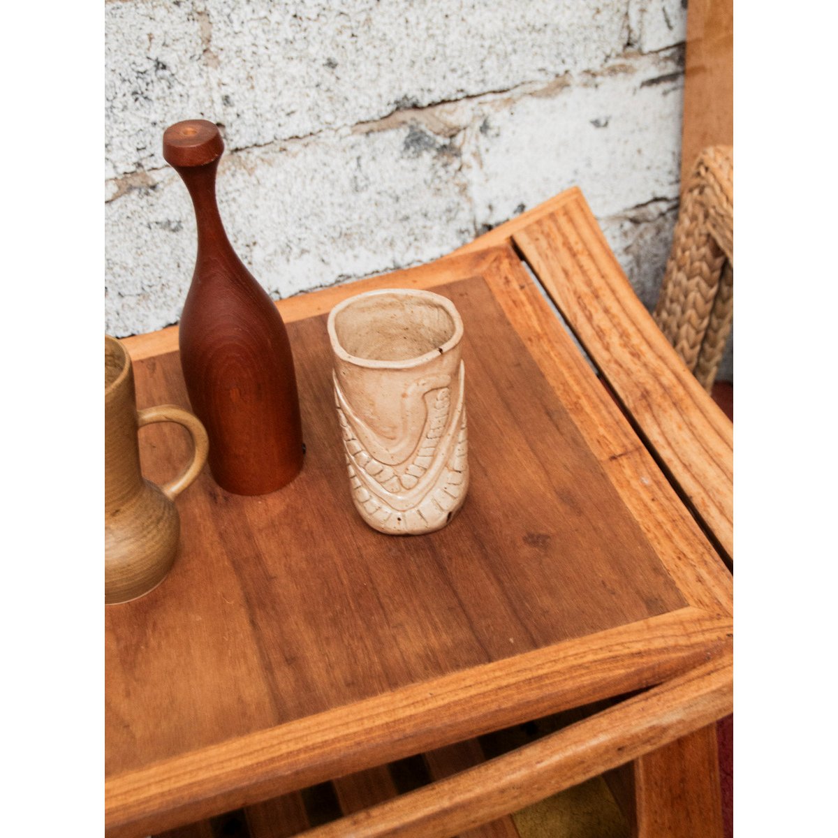 Table basse en bois Léonie N°518 - Bon état bois clair, DEBONGOUT