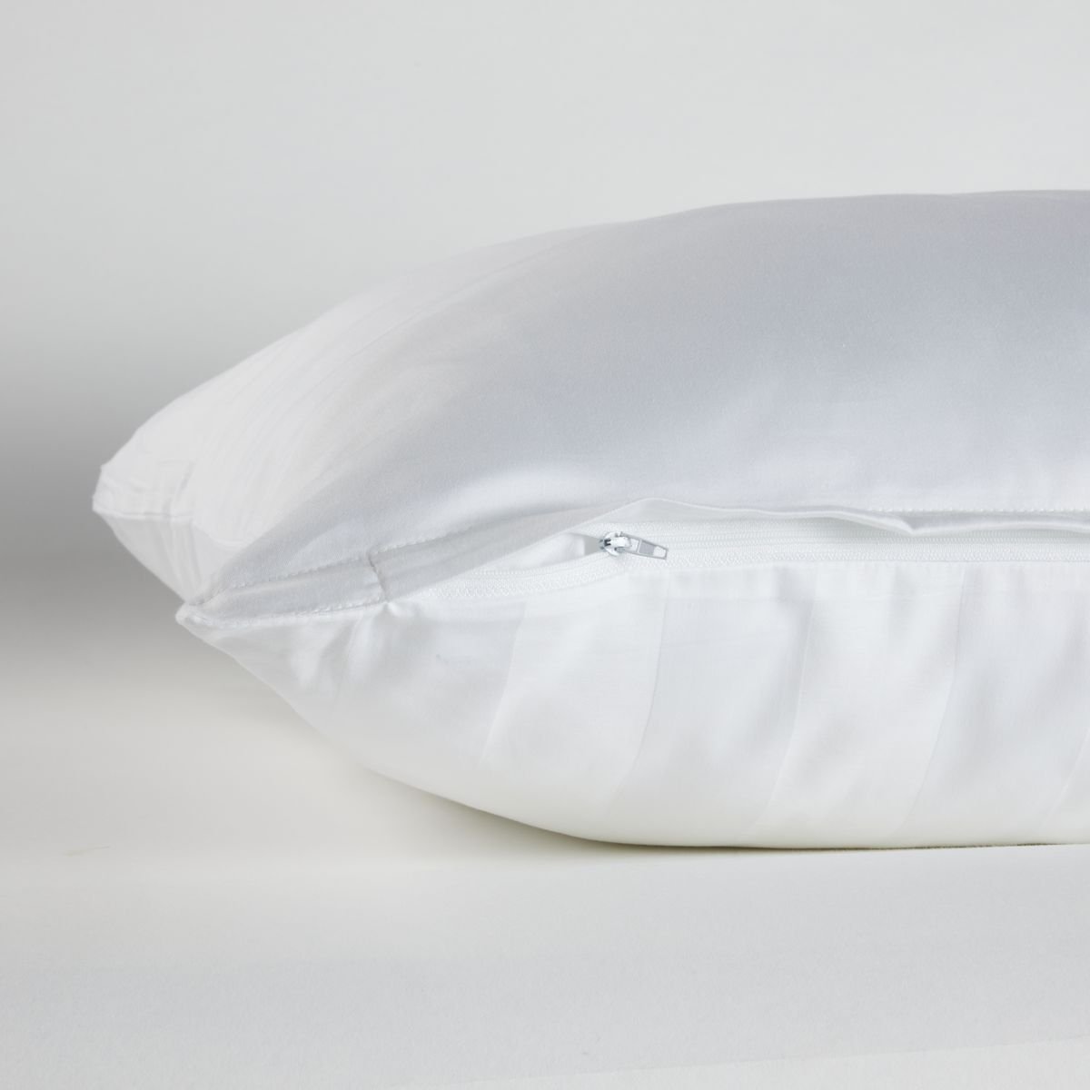Parure de lit unie satin de coton PRESTIGE blanc, TODAY