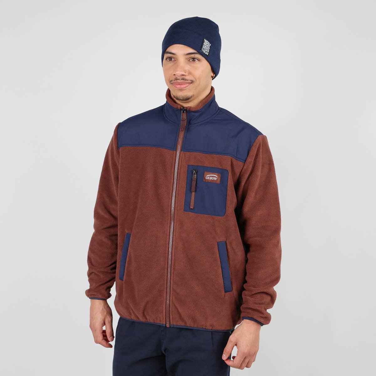 Polaire zippée mix matières SOCORRO porto, OXBOW