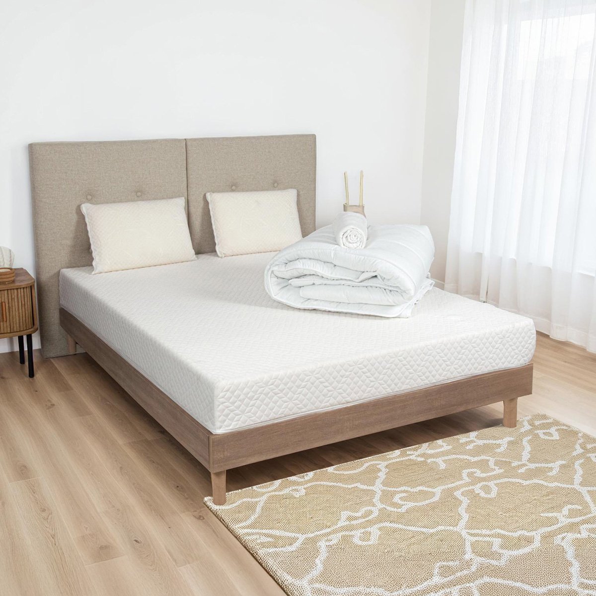 Pack Couette, Oreillers, Protège-matelas RÊVERIE blanc, BELLECOUR