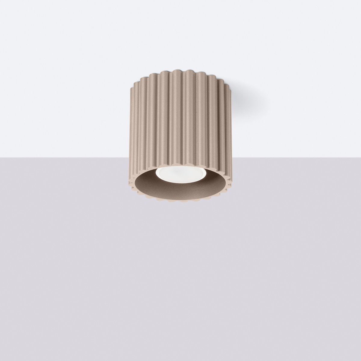 Plafonnier Aluminium Taupe GU10 1 Aura marron, EDEN