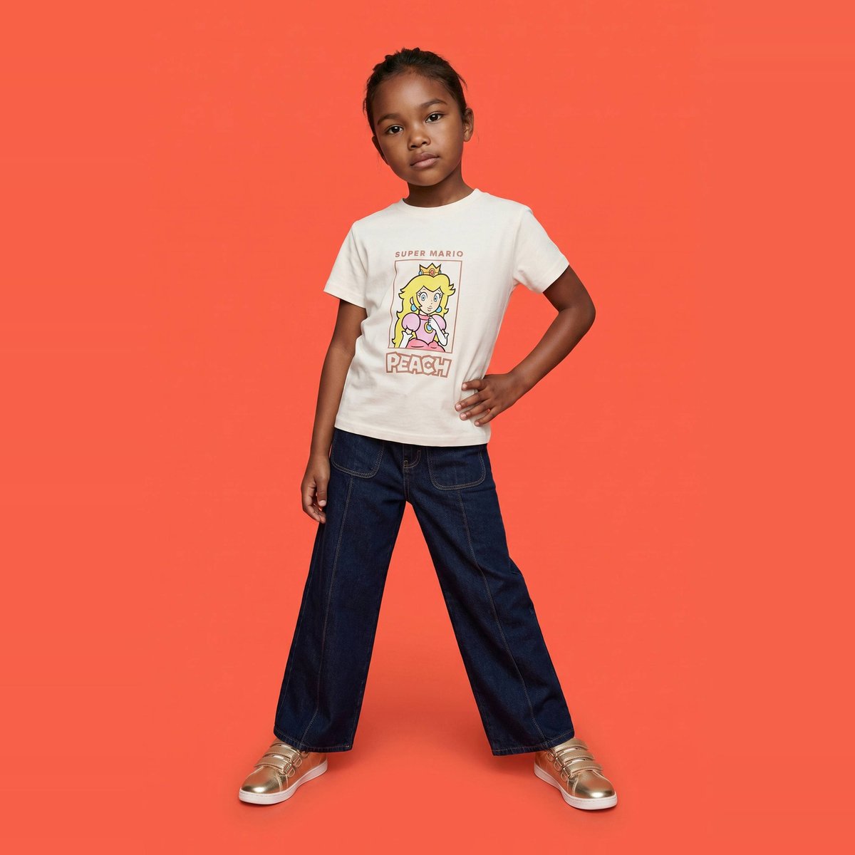 T-shirt MARIO manches courtes imprimé en coton BIO GOTS amaretti, MONOPRIX