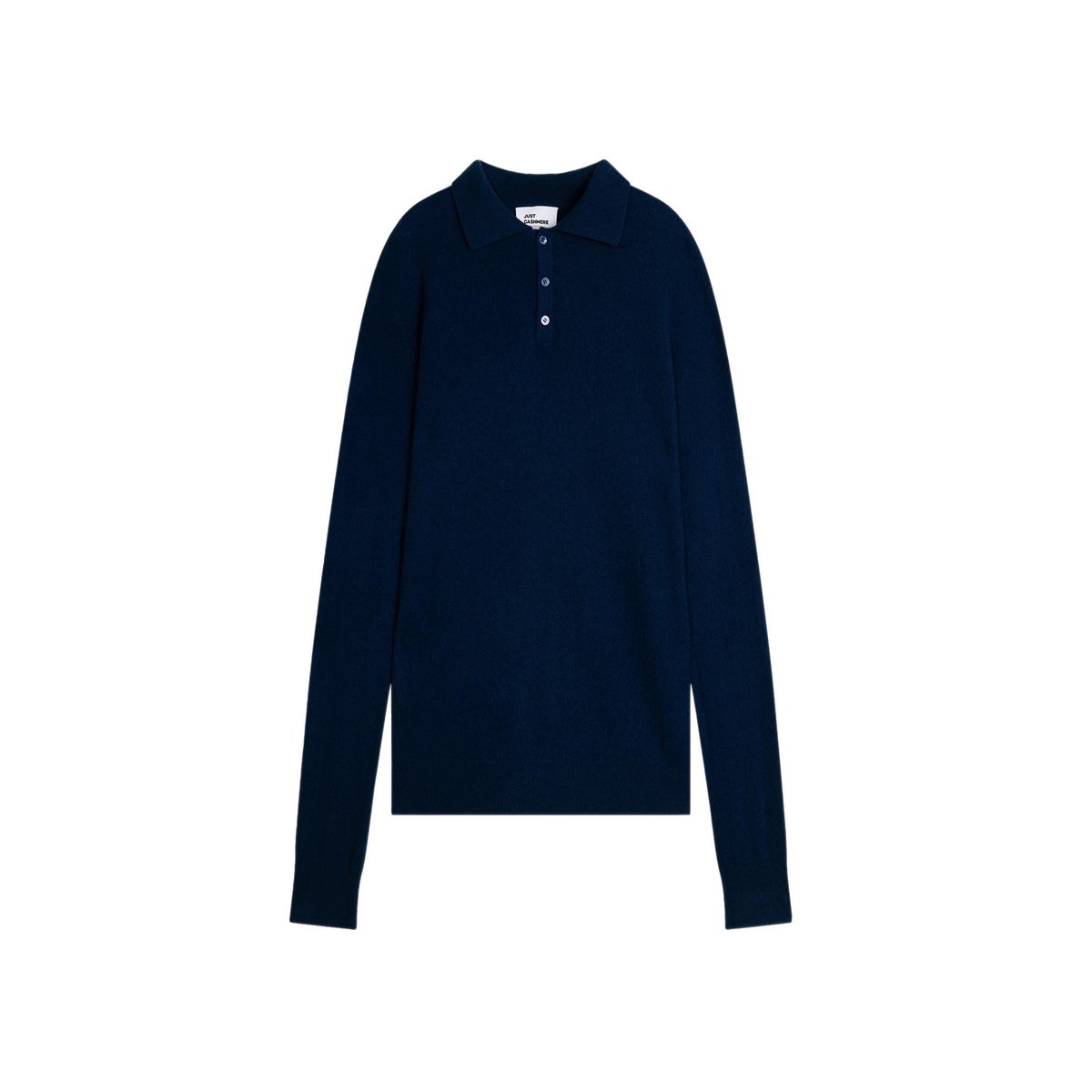 Polo Manches Longues Minuit Douglas bleu foncé, JUST CASHMERE
