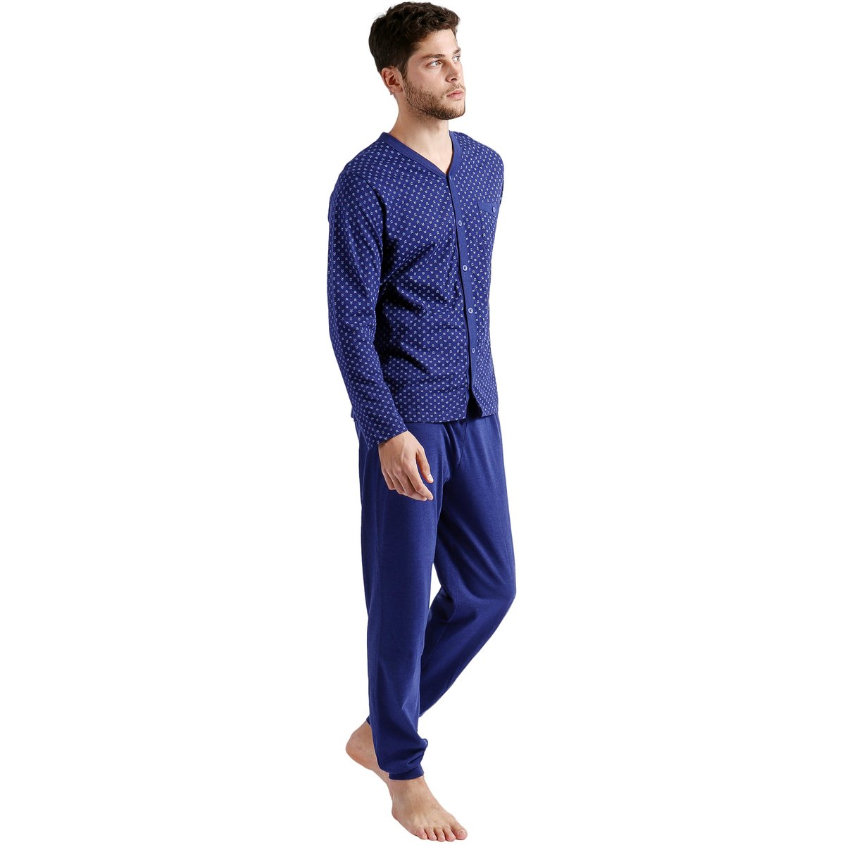 Pyjama pantalon et chemise Spike bleu, ADMAS