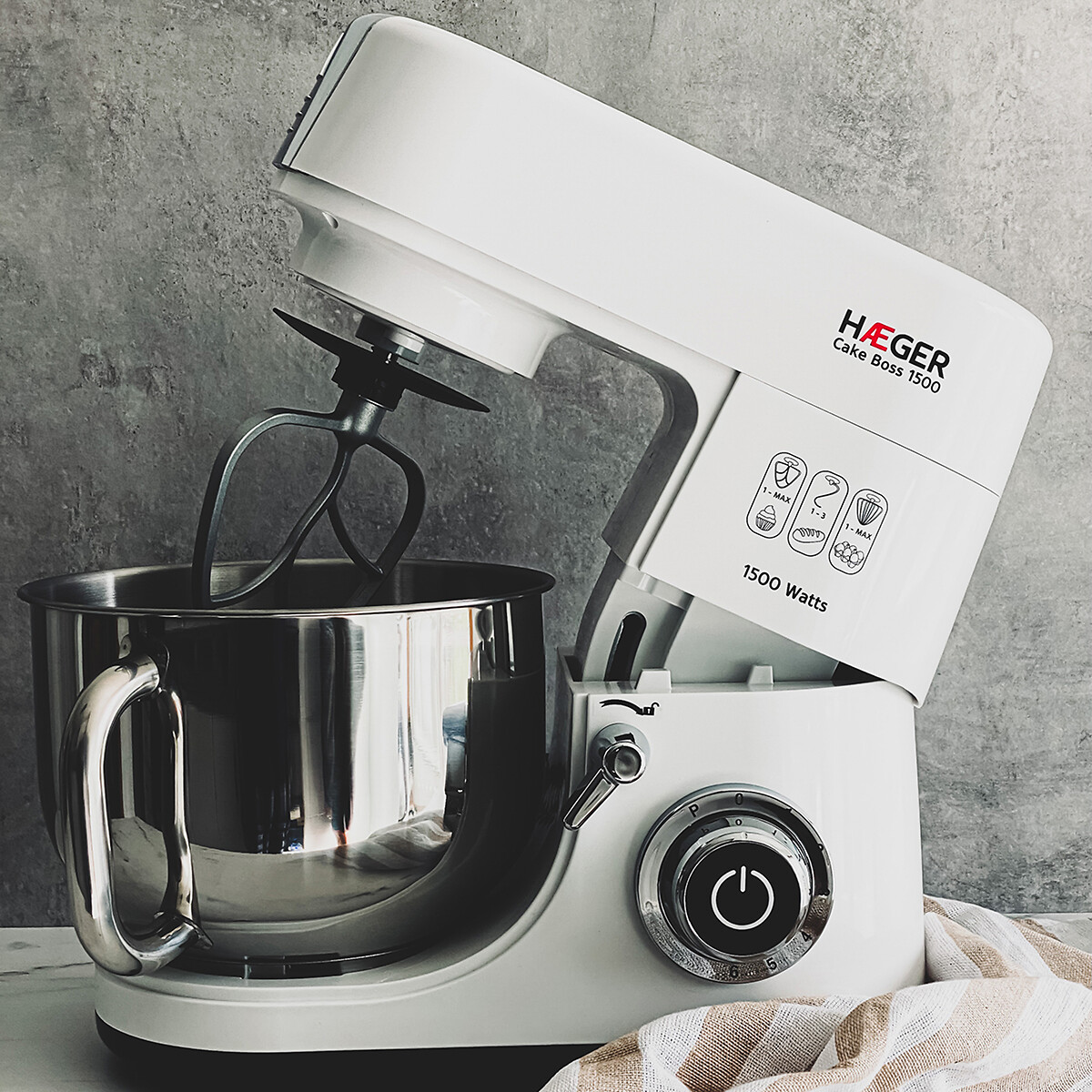 Batedeira Semi Profissional com taça HAEGER Cake Boss, 1500W, da Haeger 90001089, HAEGER