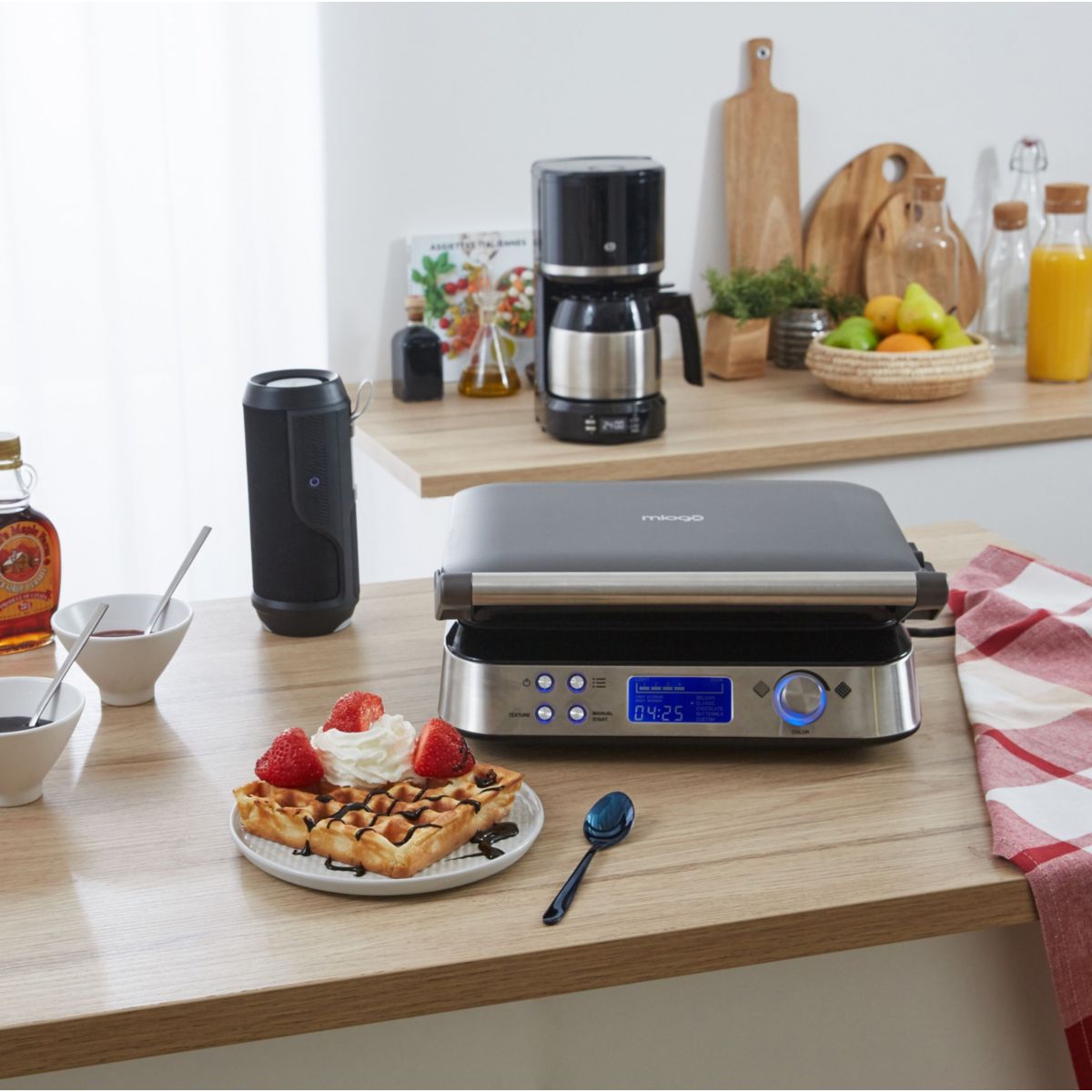 Gaufrier MWM1 Professionnel digital couleur unique, MIOGO