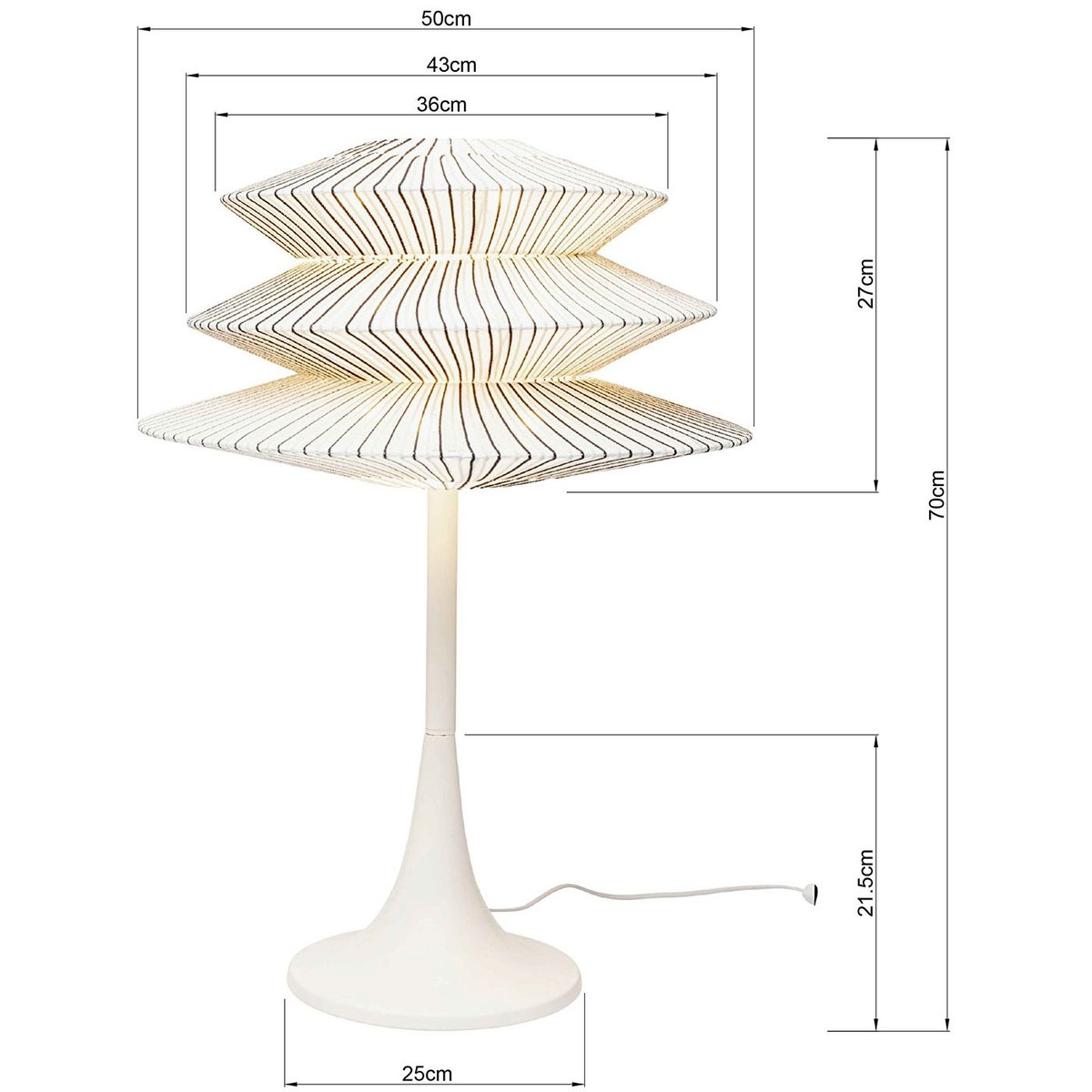 Lampe en acier et terylène, FACILE TRE blanc, KARE DESIGN