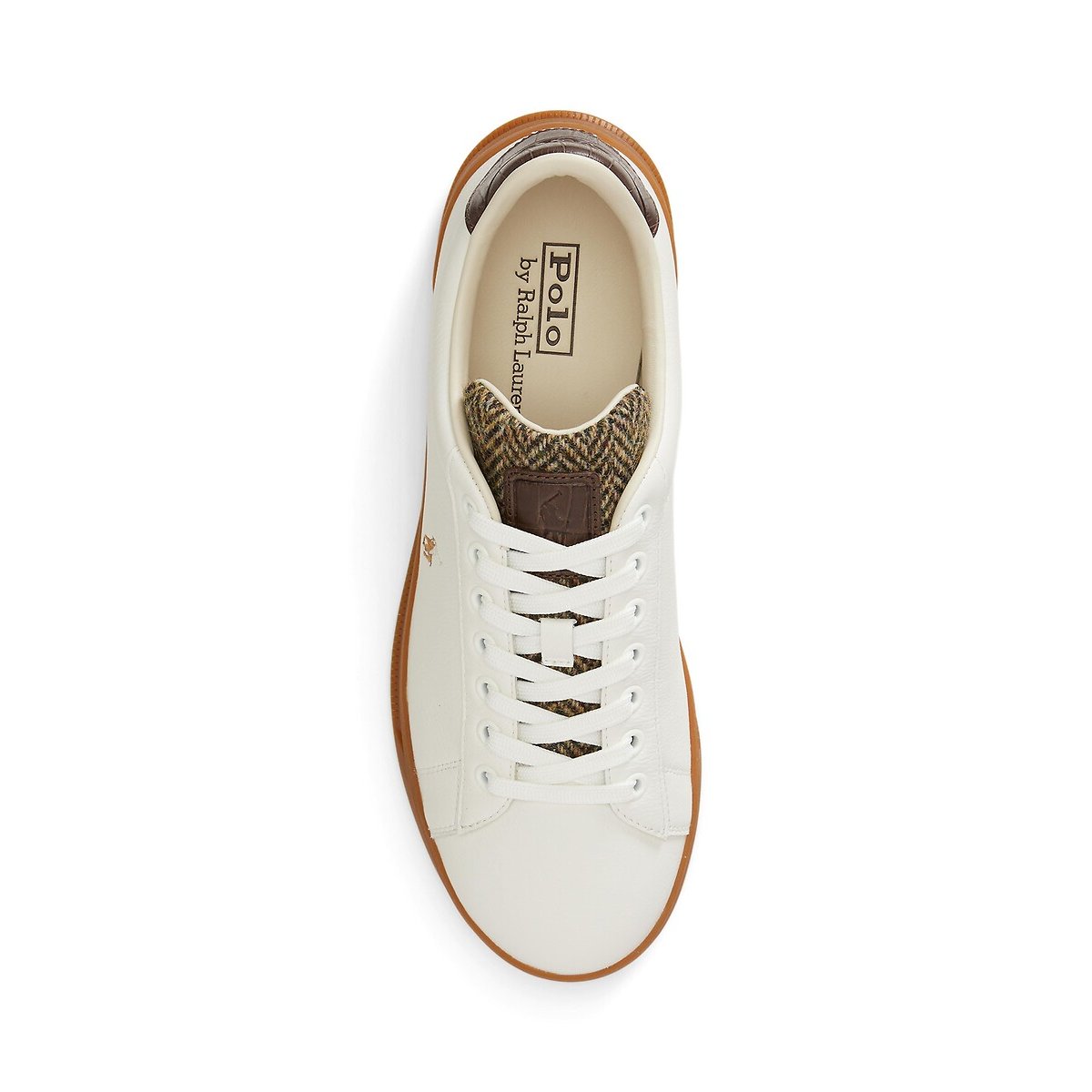 Zapatillas de cuero, HERITAGE COURT 3 blanco/marrón, POLO RALPH LAUREN