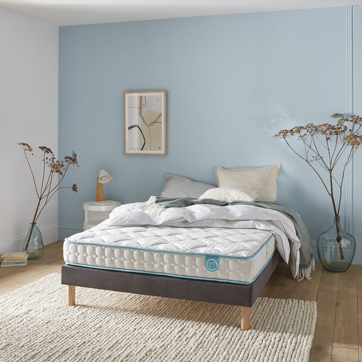 Materasso in lattice maxi comfort rigido LE TOUT DOUX bianco/blu, MERINOS