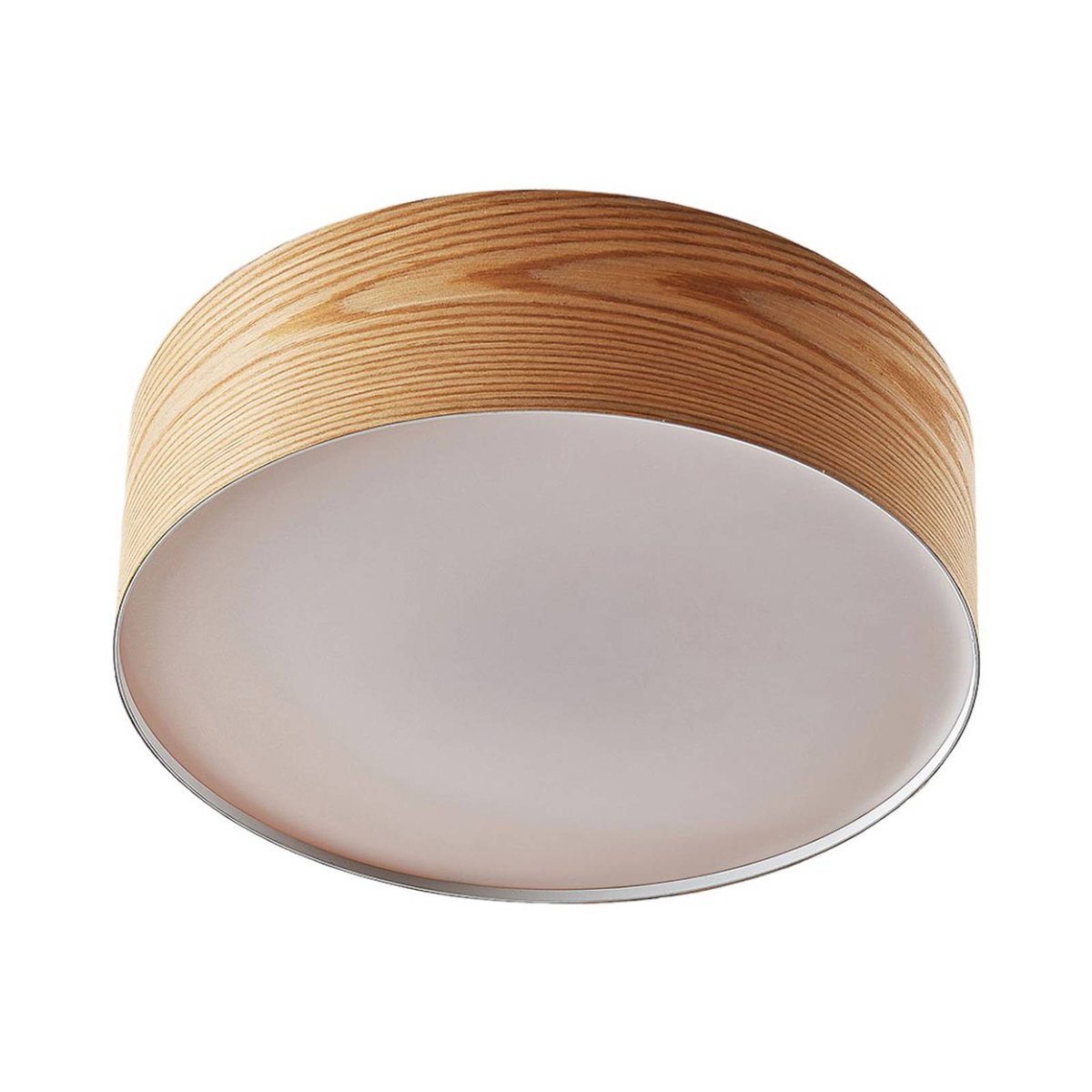 Plafonnier en bois scandinave, Dominic bois clair, blanc, LINDBY