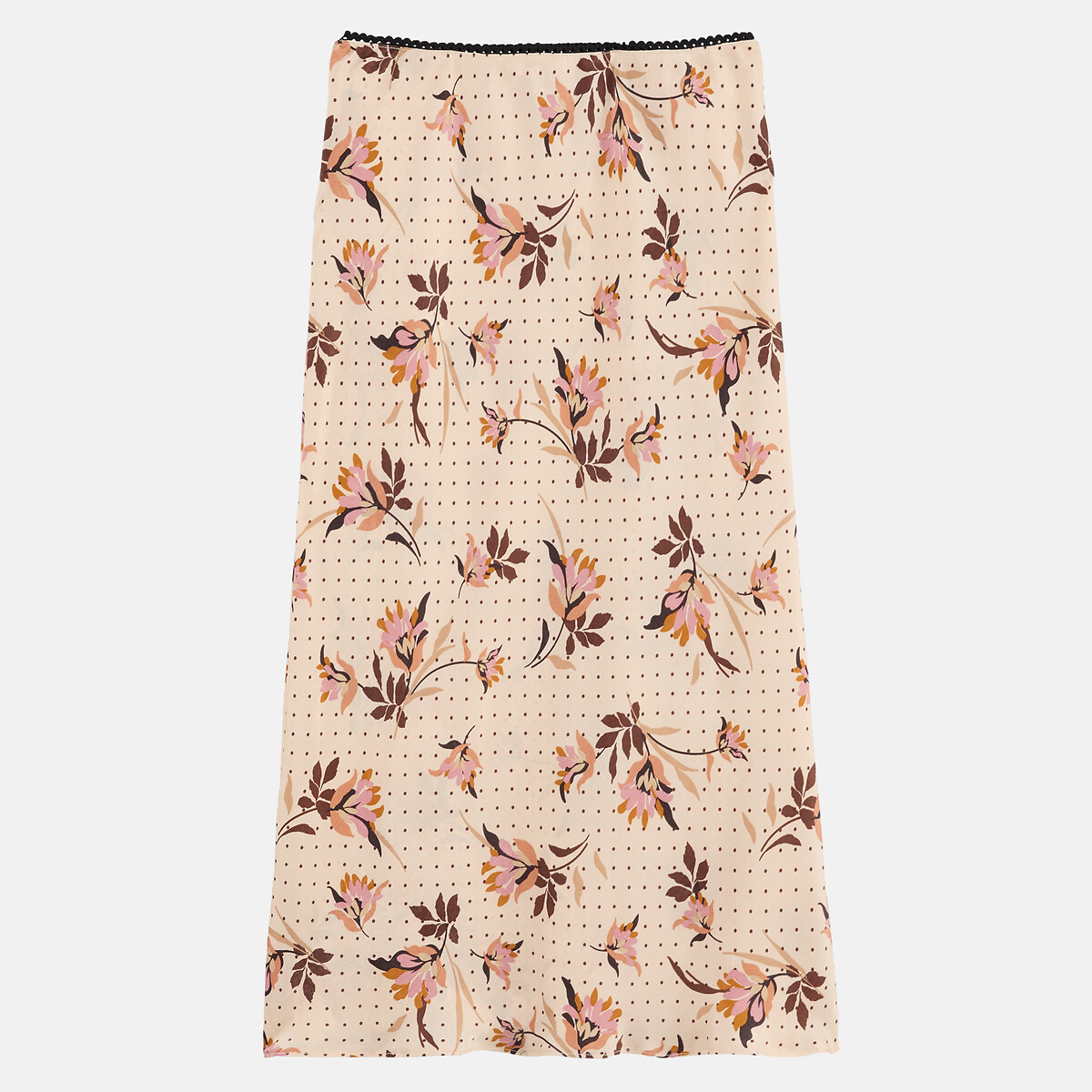 Jupe midi évasée, imprimé floral imprimé fleur rose, LA REDOUTE COLLECTIONS