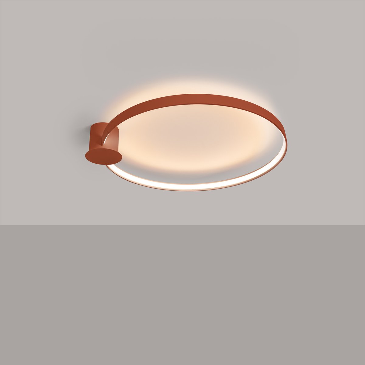 Plafonnier Aluminium Ocre Rouge LED 1 Rio ocre rouge, EDEN