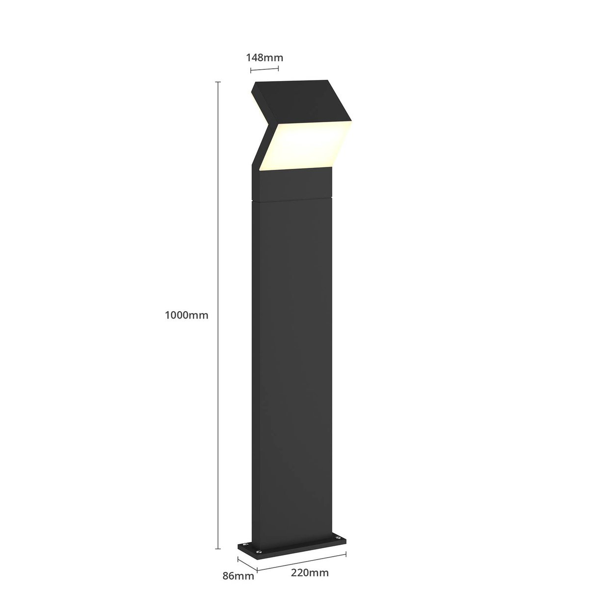 Luminaire extérieur en aluminium moderneLED gris foncé, ARCCHIO