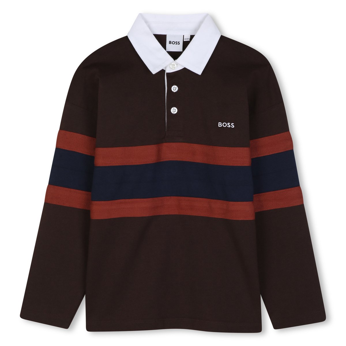Polo manches longues tourbe, BOSS KIDSWEAR