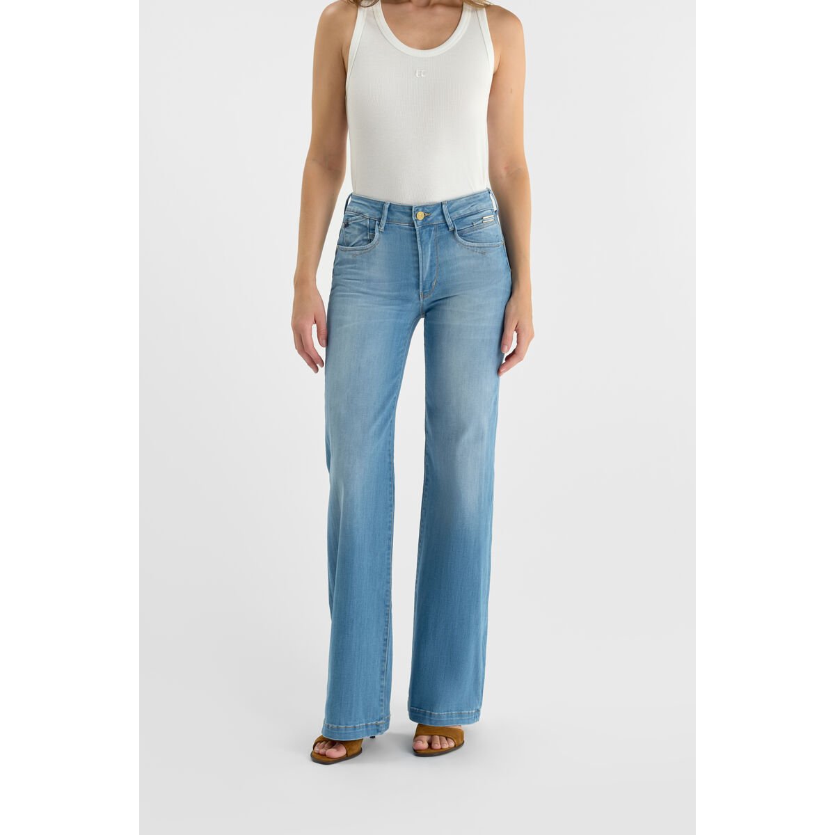 Jeans flare PULP high flare, longueur 34 blue, LE TEMPS DES CERISES