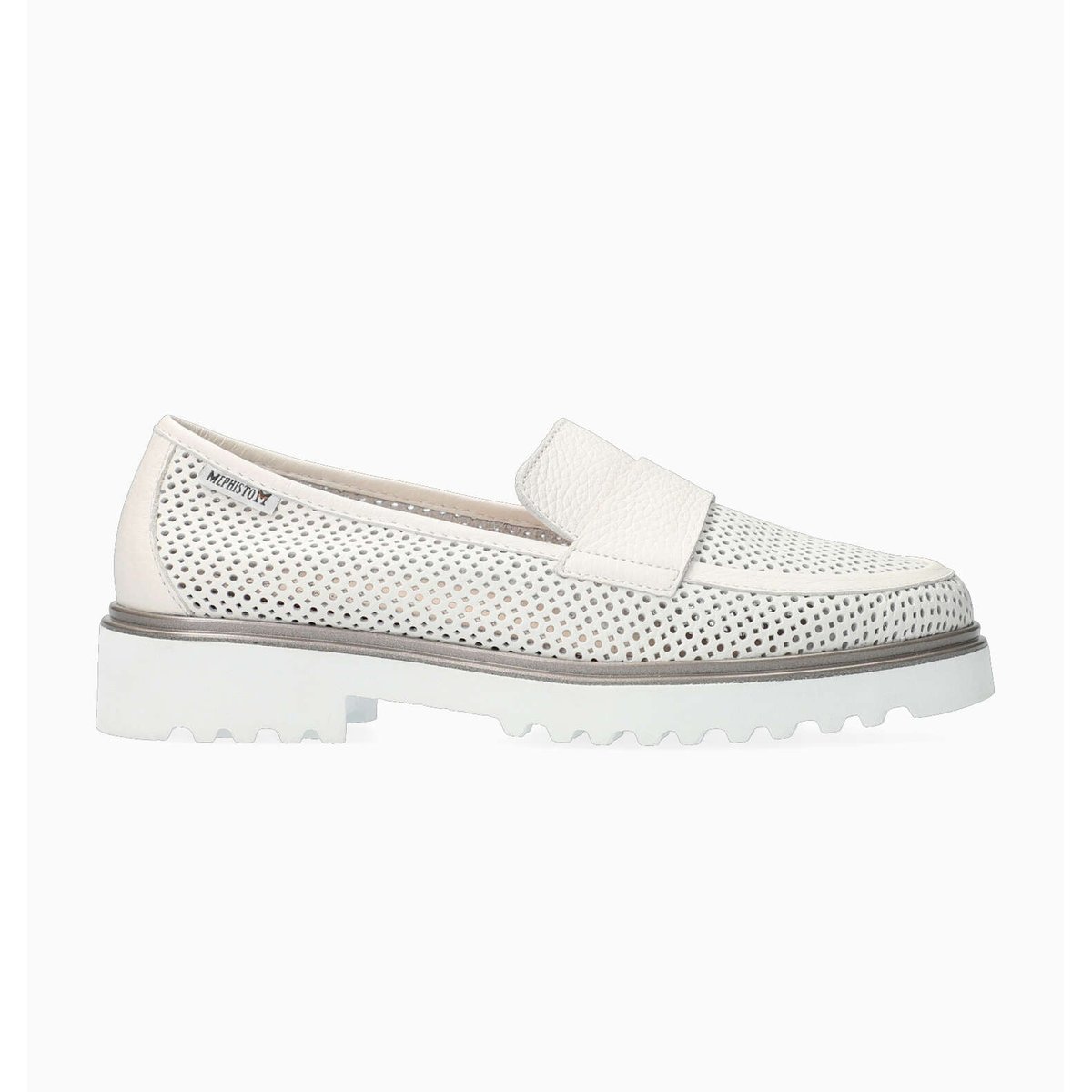 Mocassins en cuir SYLVIE PERF blanc p5136, MEPHISTO