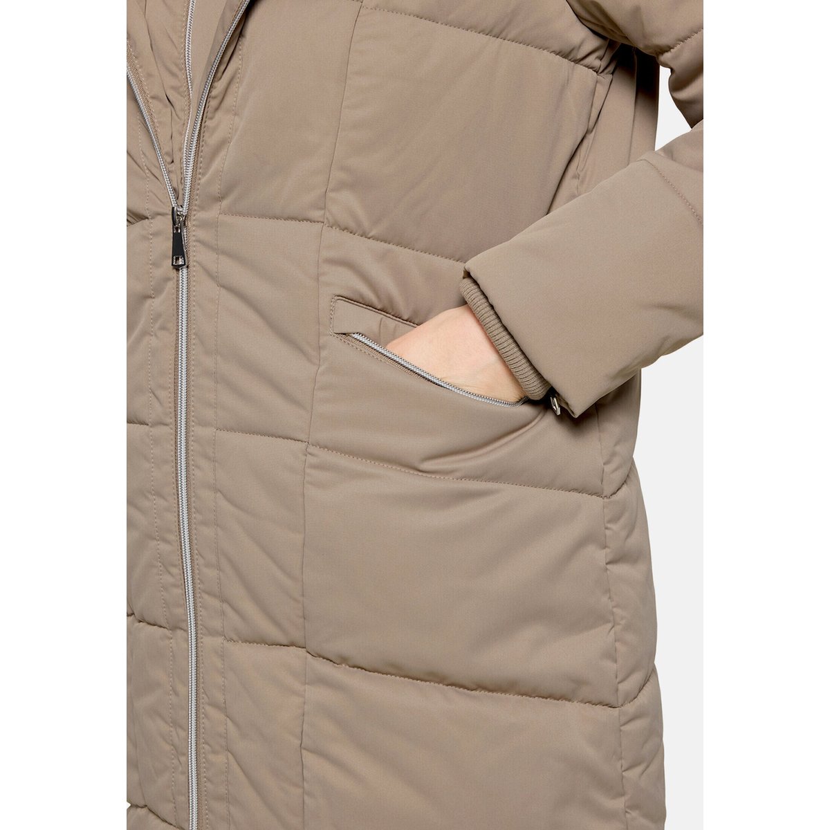 Manteau matelassé à capuche marron, CARTOON