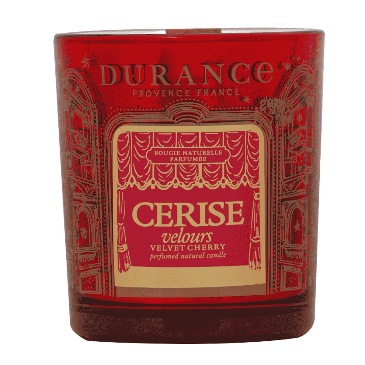 Bougie Mèche en Bois Cerise Velours couleur unique, DURANCE