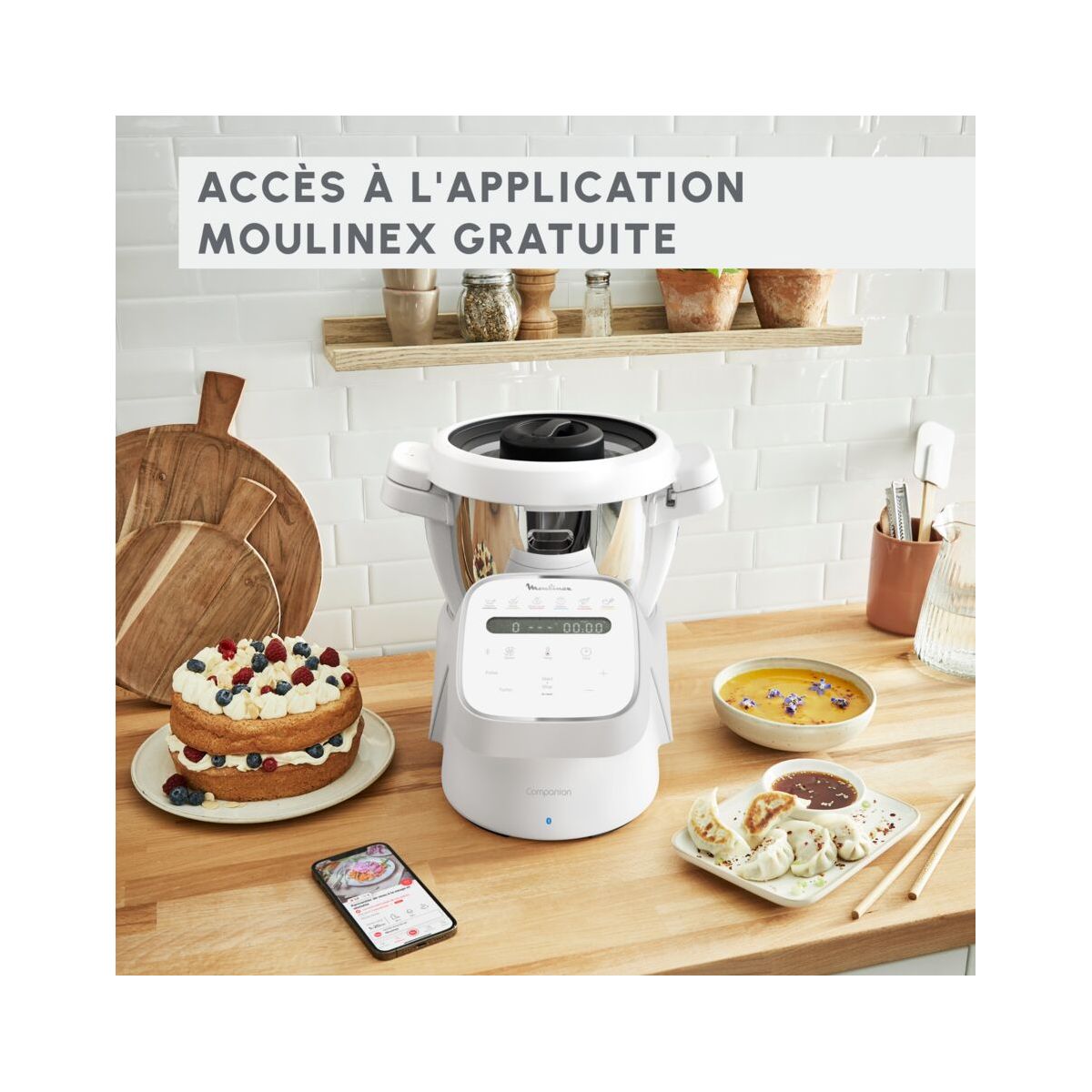 Robot cuiseur I-Companion Connect HF941AF0 couleur unique, MOULINEX