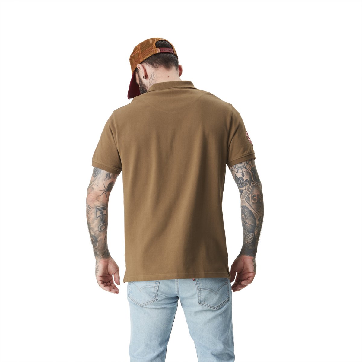 Polo en coton California marron, VON DUTCH