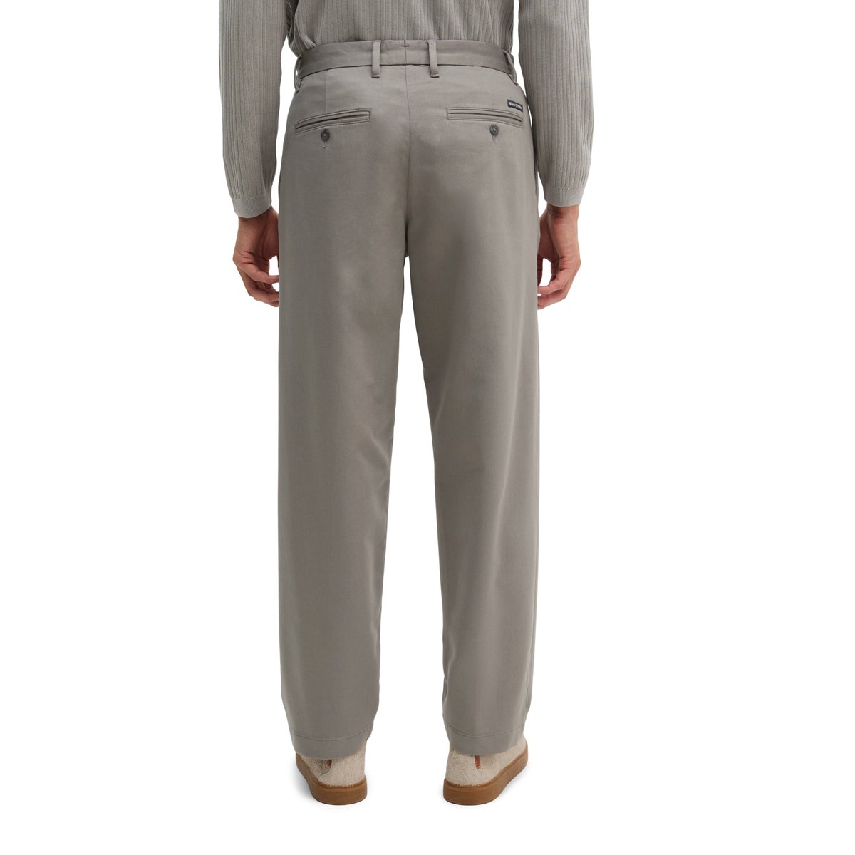 Chino modèle Bent relaxed en satin stretch de coton bio gris, MARC O'POLO