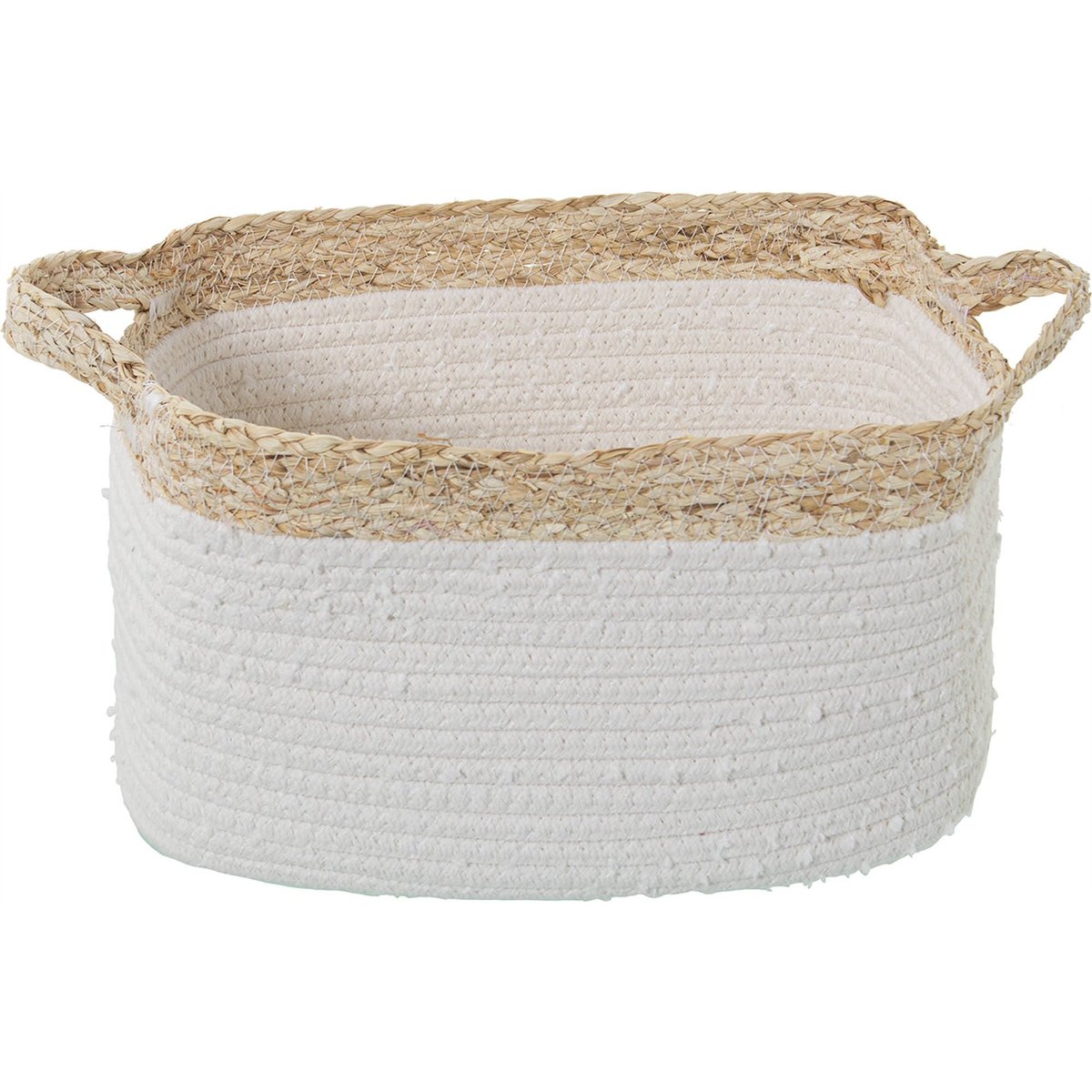 Paniers en osier et coton (lot de 3) blanc naturel avec accents osier, RECOLLECTION