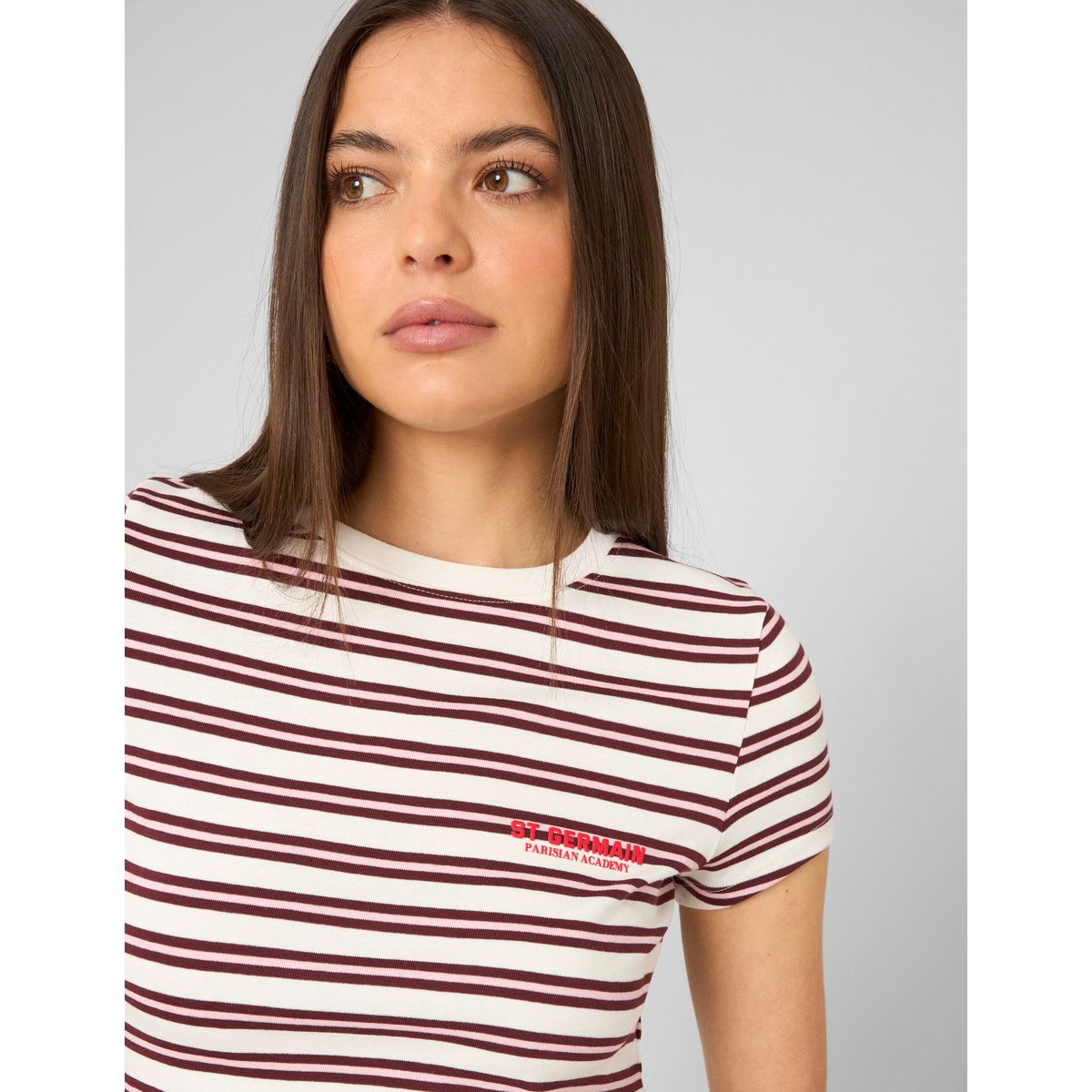 T-shirt rayé multicolore, BZB
