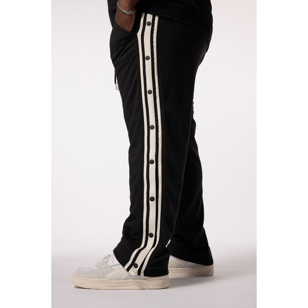 Pantalon en molleton, taille élastique noir, STHUGE