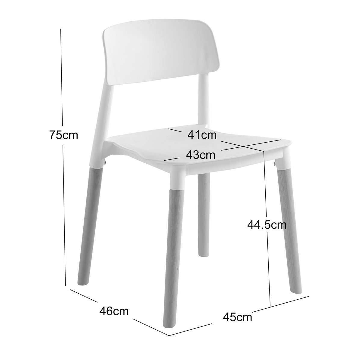 Lot de 4 chaises scandinaves, SORO blanc, NORDLYS