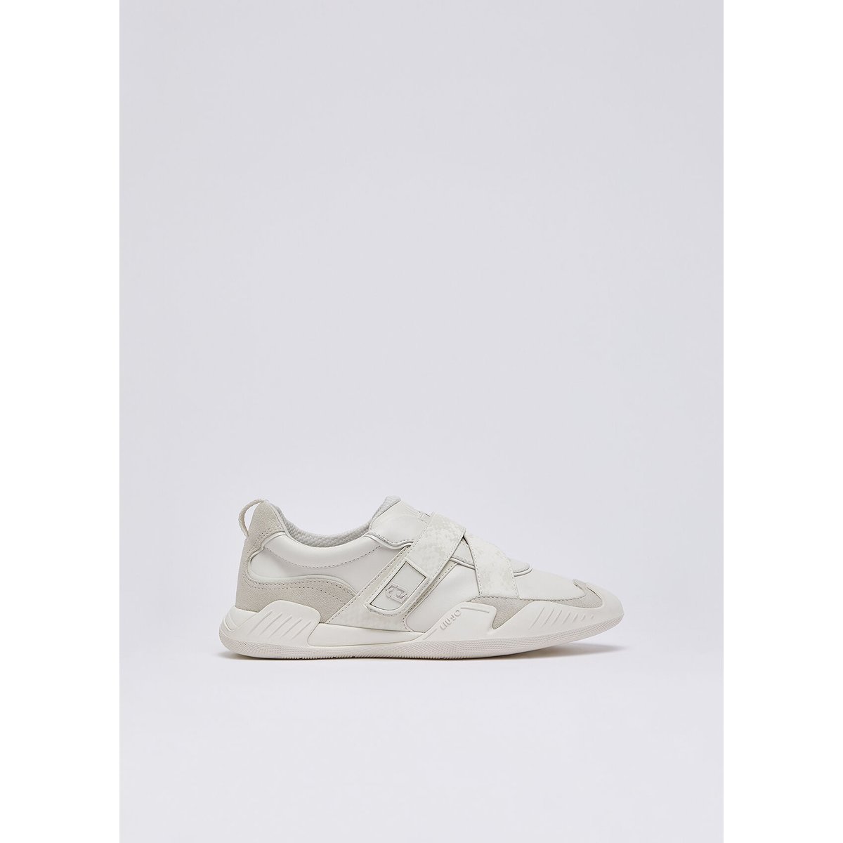 Baskets en cuir avec velcro blanc lait, LIU JO