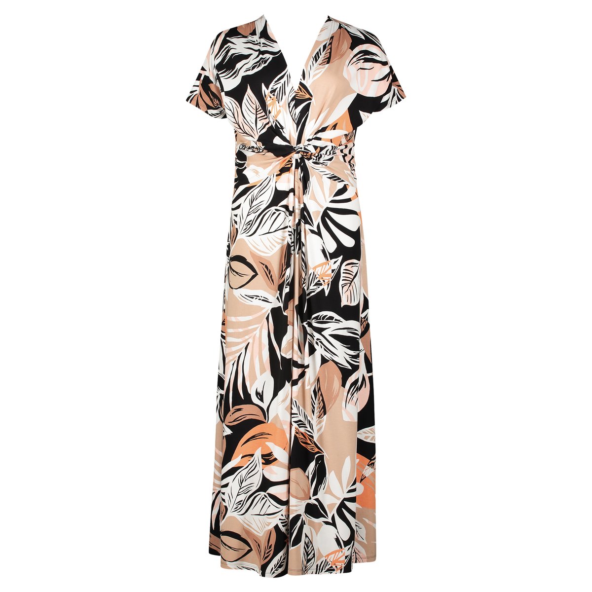 Robe longueur midi à fronce noir/marron, BETTY BARCLAY