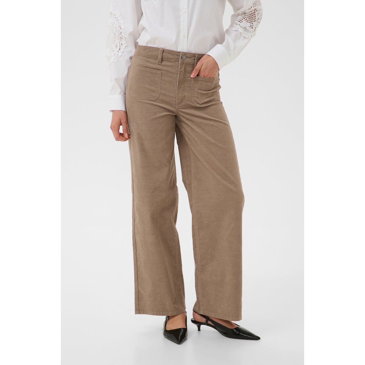 Pantalon casual beige desert taupe, KAFFE