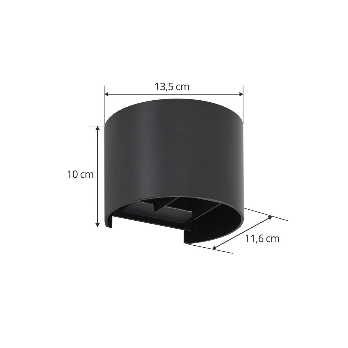 Applique extérieure en métal moderneLED noir, LINDBY