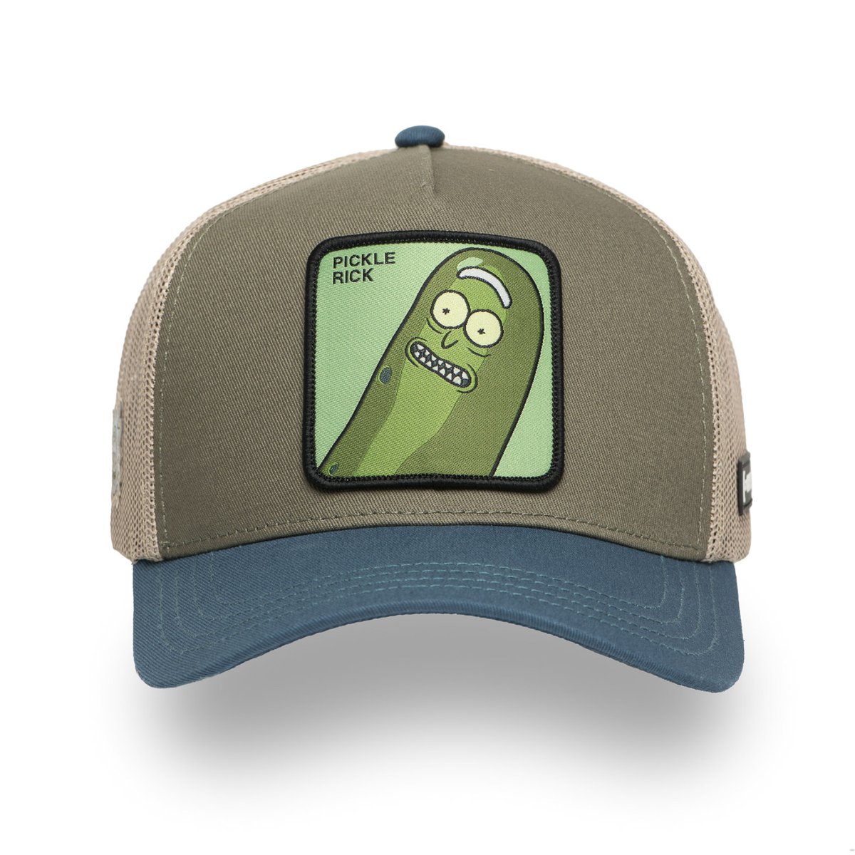 Casquette trucker Rick & Morty bleu pétrole/kaki/beige, CAPSLAB