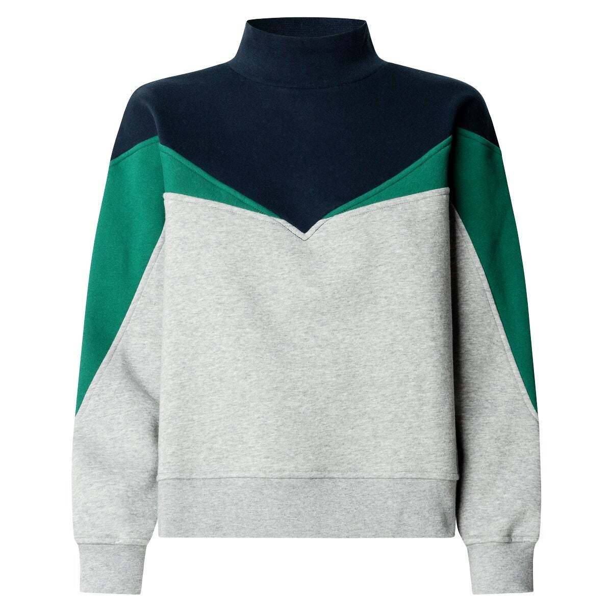 Sweat À Col Montant Color Block gris chine, PEPE JEANS