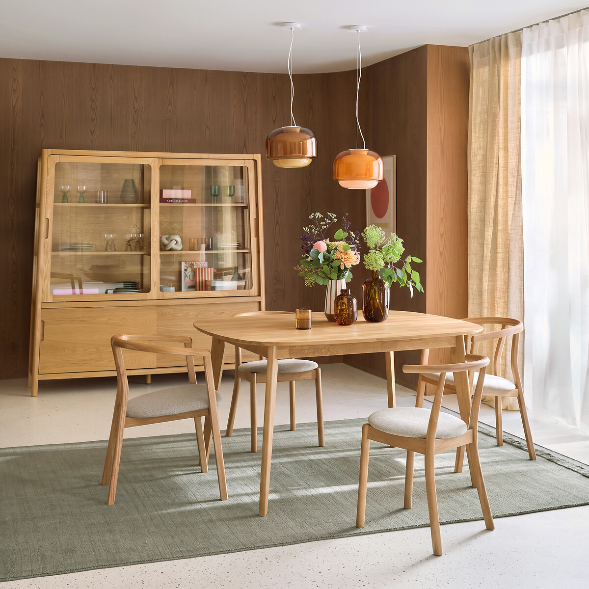 Eettafel, rechthoekig, van massief eikenhout, 4-persoons, Dalmar eikenhout, LA REDOUTE INTERIEURS