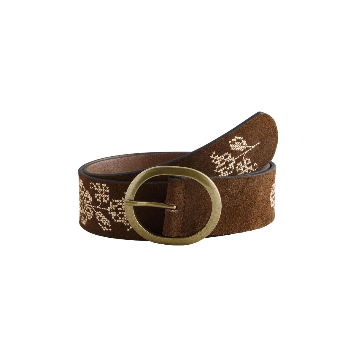 Large ceinture en cuir daim brodé de fleurs, NEXT
