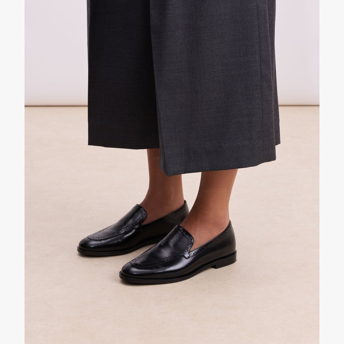 Mocassin en cuir AGATHA noir, BOCAGE
